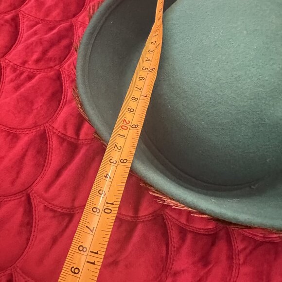 Vintage 50s-60s Green Wool Peacock Feather Hat - Picture 4 of 7
